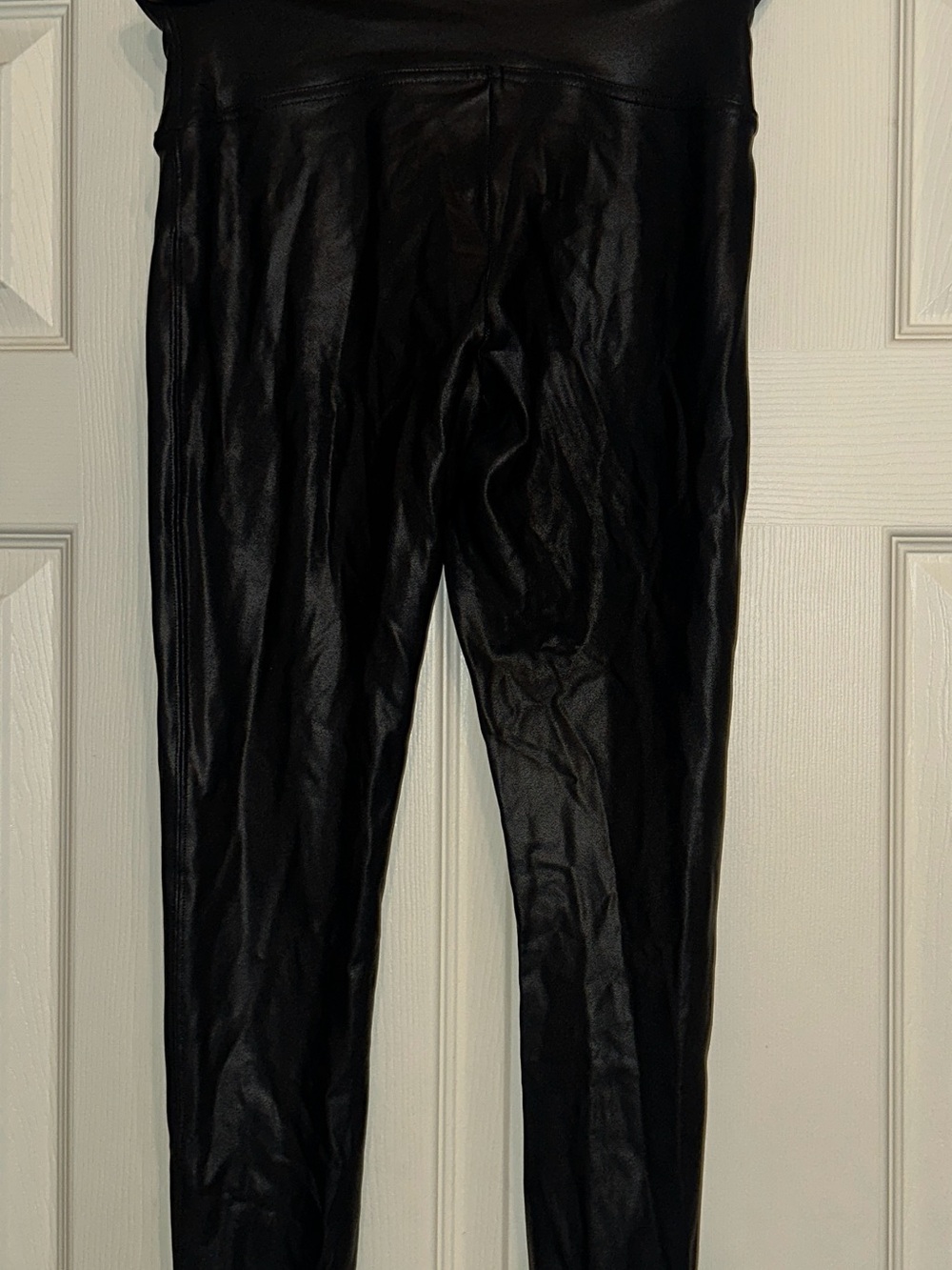 SPANX Black Faux Leather-Look Leggings